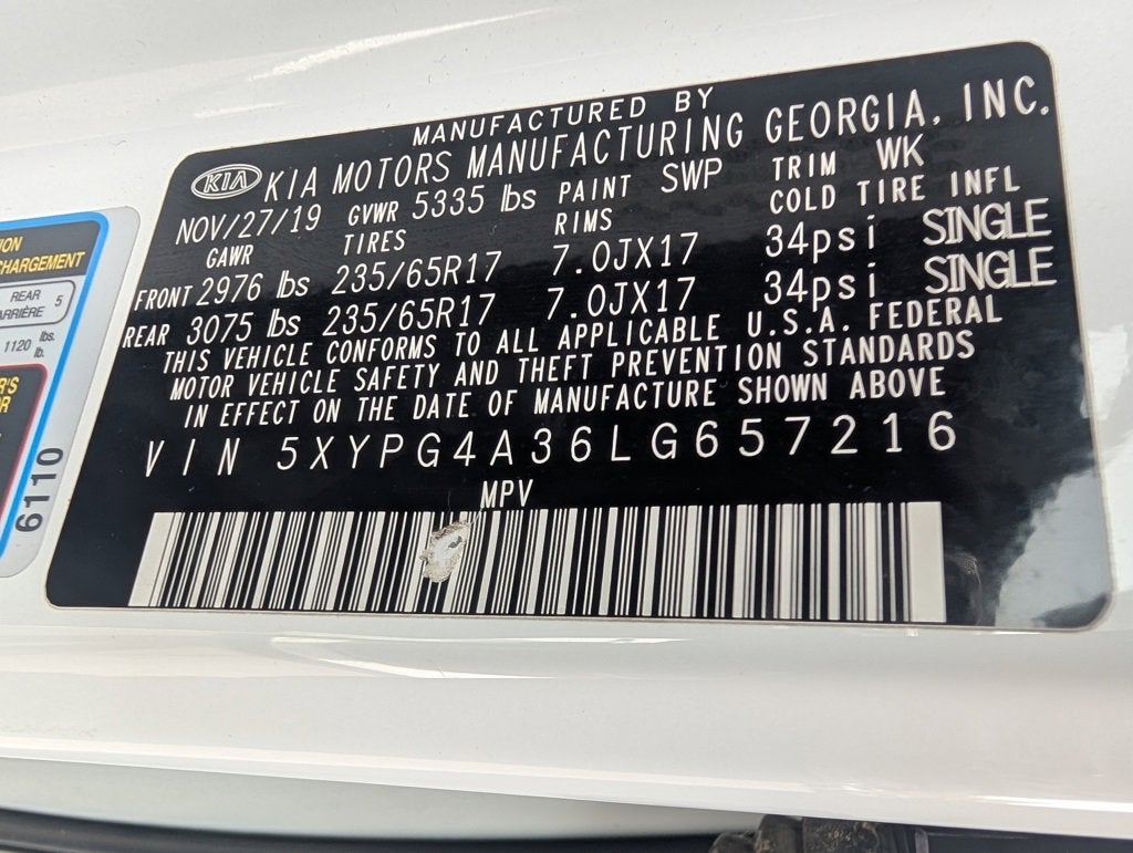 2020 Kia Sorento 2.4L L