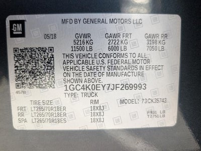 2018 Chevrolet Silverado 3500 HD Crew Cab Standard Box 4-Wheel Drive LTZ