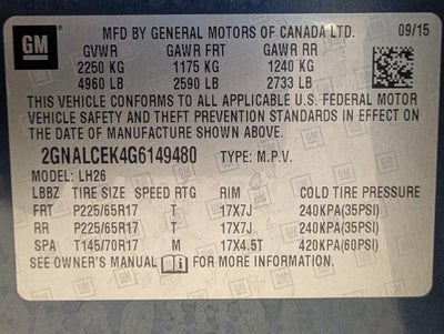 2016 Chevrolet Equinox FWD LT