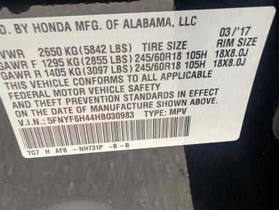 2017 Honda Pilot EX w/Honda Sensing AWD