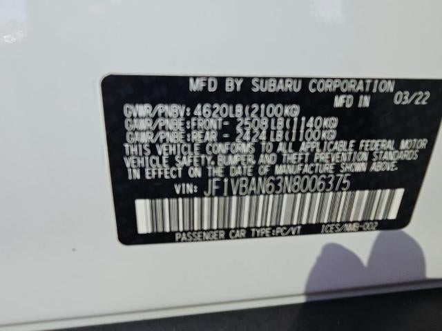 2022 Subaru WRX Limited CVT